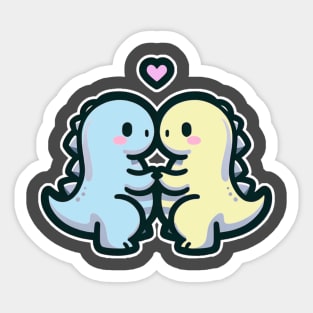 Dinosaur Couple Pastel Sticker